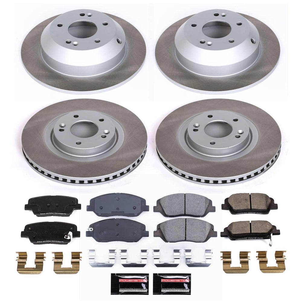 Power Stop 2019 Hyundai Santa Fe XL Front and Rear Semi-Coated Rotor Kit