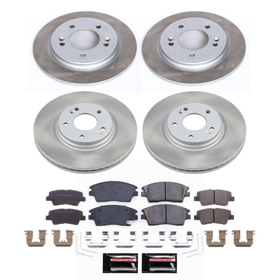 Power Stop 17-20 Hyundai Elantra Front and Rear Semi-Coated Rotor Kit