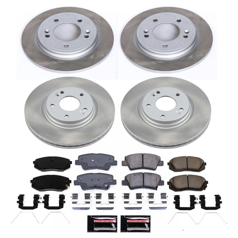 Power Stop 19-21 Hyundai Veloster Front and Rear Semi-Coated Rotor Kit