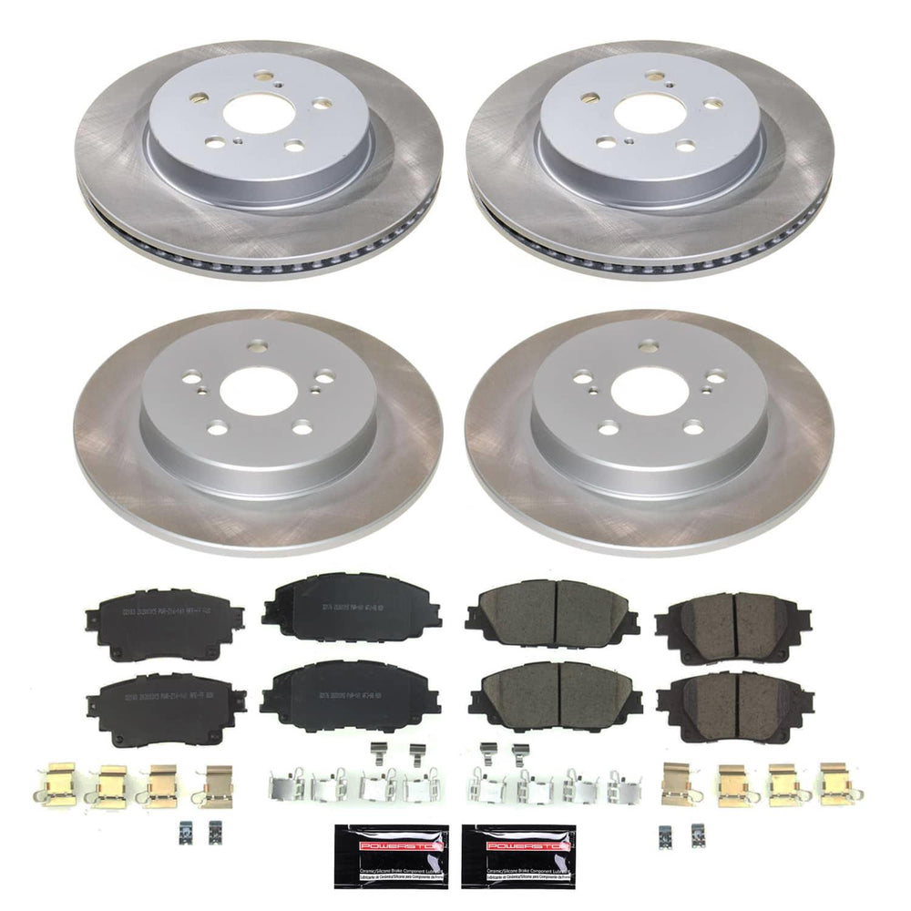 Power Stop 17-19 Lincoln MKC Front and Rear Semi-Coated Rotor Kit