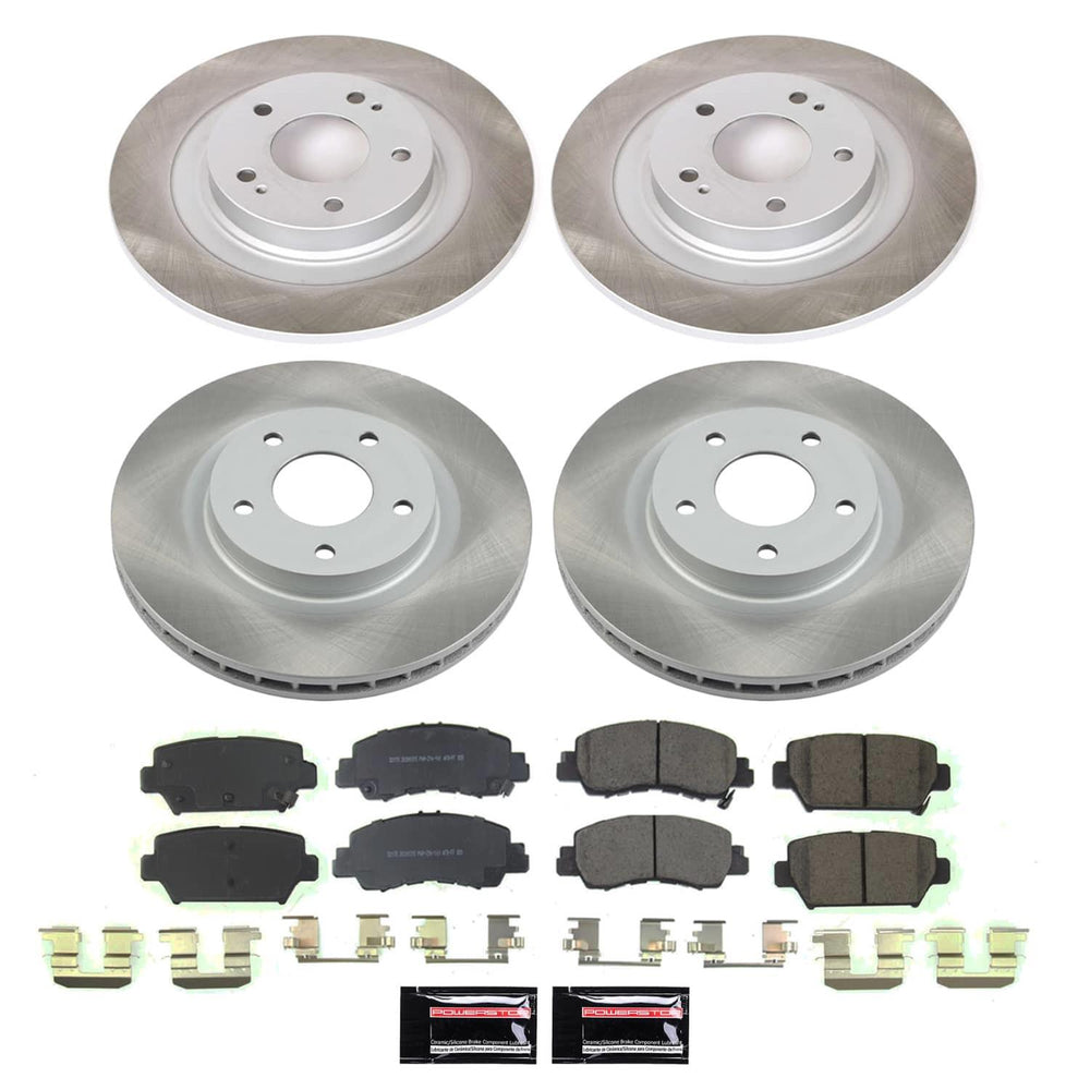 Power Stop 18-20 Mitsubishi Eclipse Cross Front and Rear Semi-Coated Rotor Kit