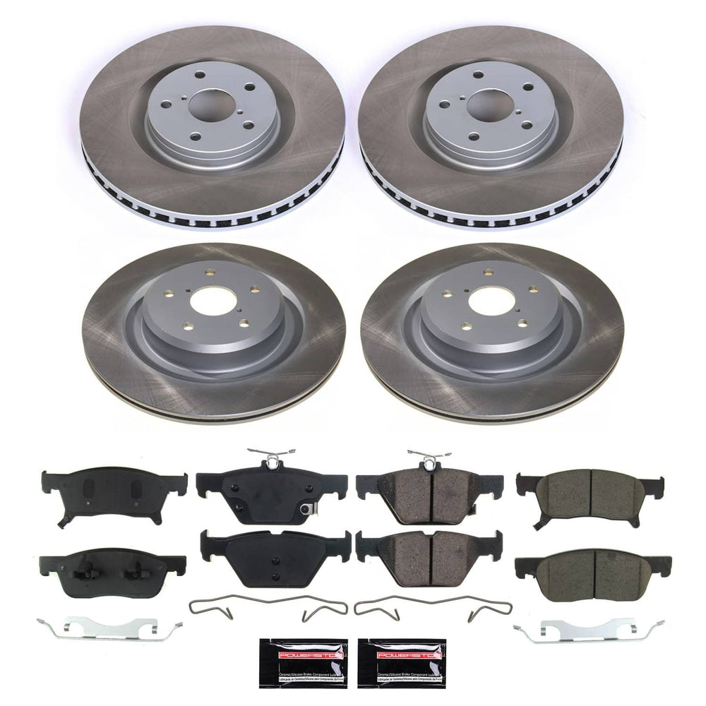 Power Stop 19-20 Subaru Ascent Front and Rear Semi-Coated Rotor Kit