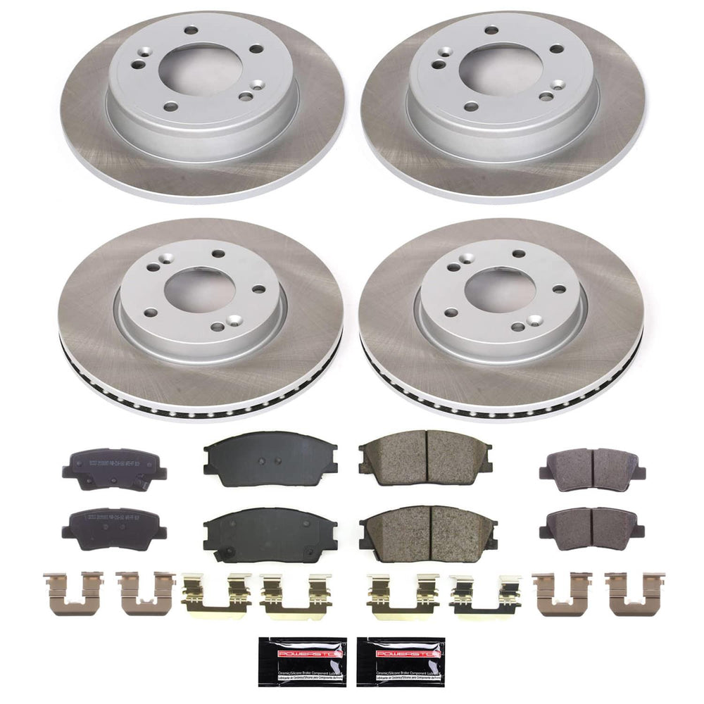 Power Stop 20-22 Hyundai Venue Front and Rear Semi-Coated Rotor Kit