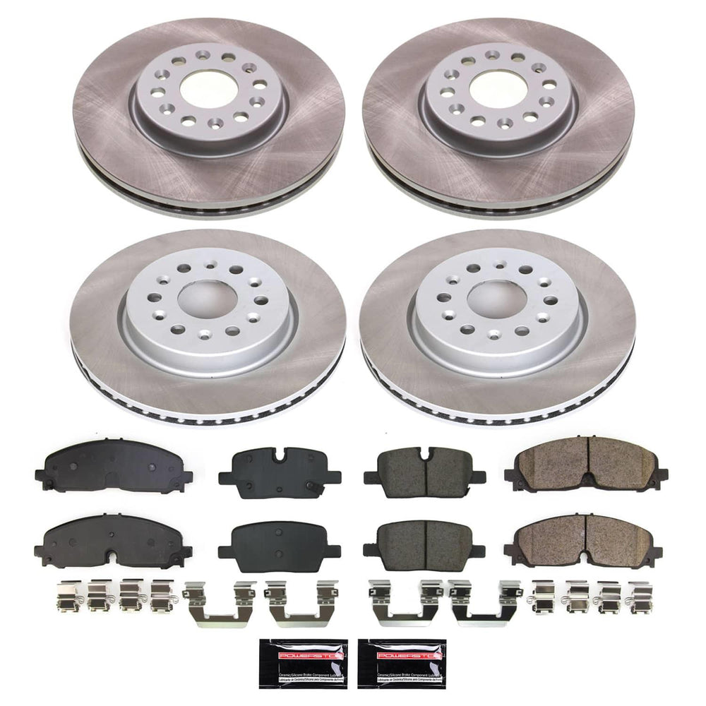 Power Stop 21-22 Buick Enclave Front and Rear Semi-Coated Rotor Kit