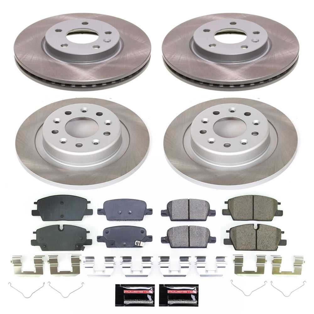 Power Stop 21-22 Chevrolet Malibu Front and Rear Semi-Coated Rotor Kit