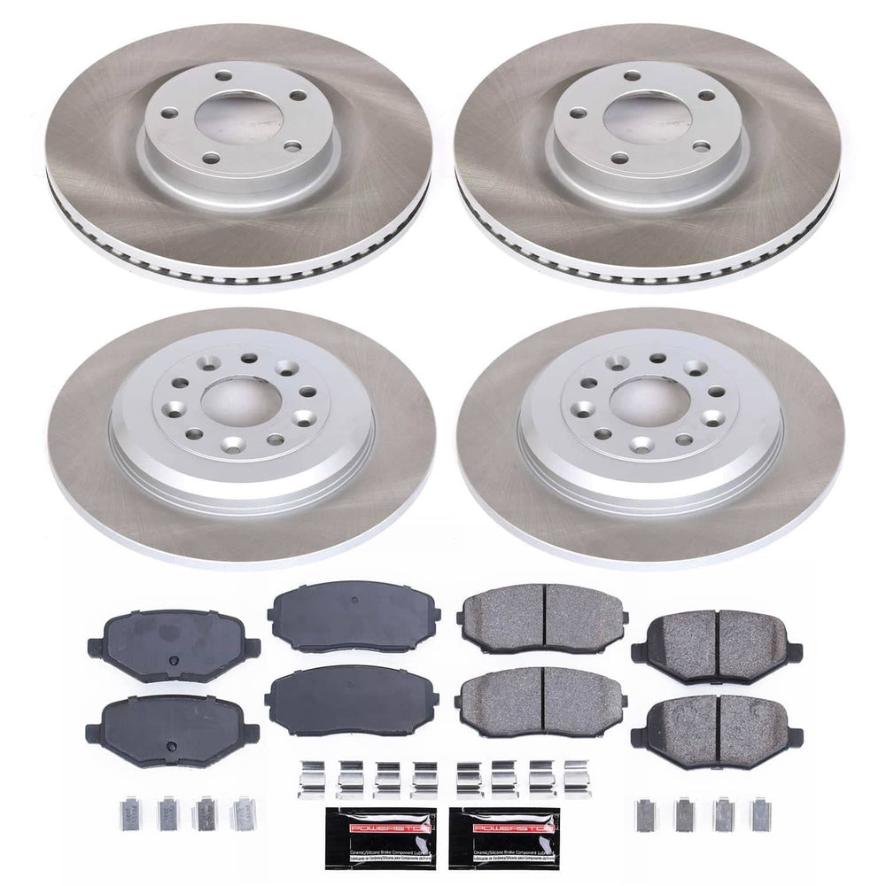Power Stop 13-14 Ford Edge Front and Rear Semi-Coated Rotor Kit
