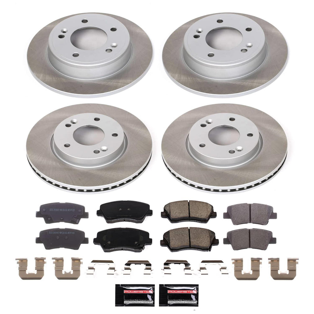 Power Stop 2016 Hyundai Veloster Front and Rear Semi-Coated Rotor Kit