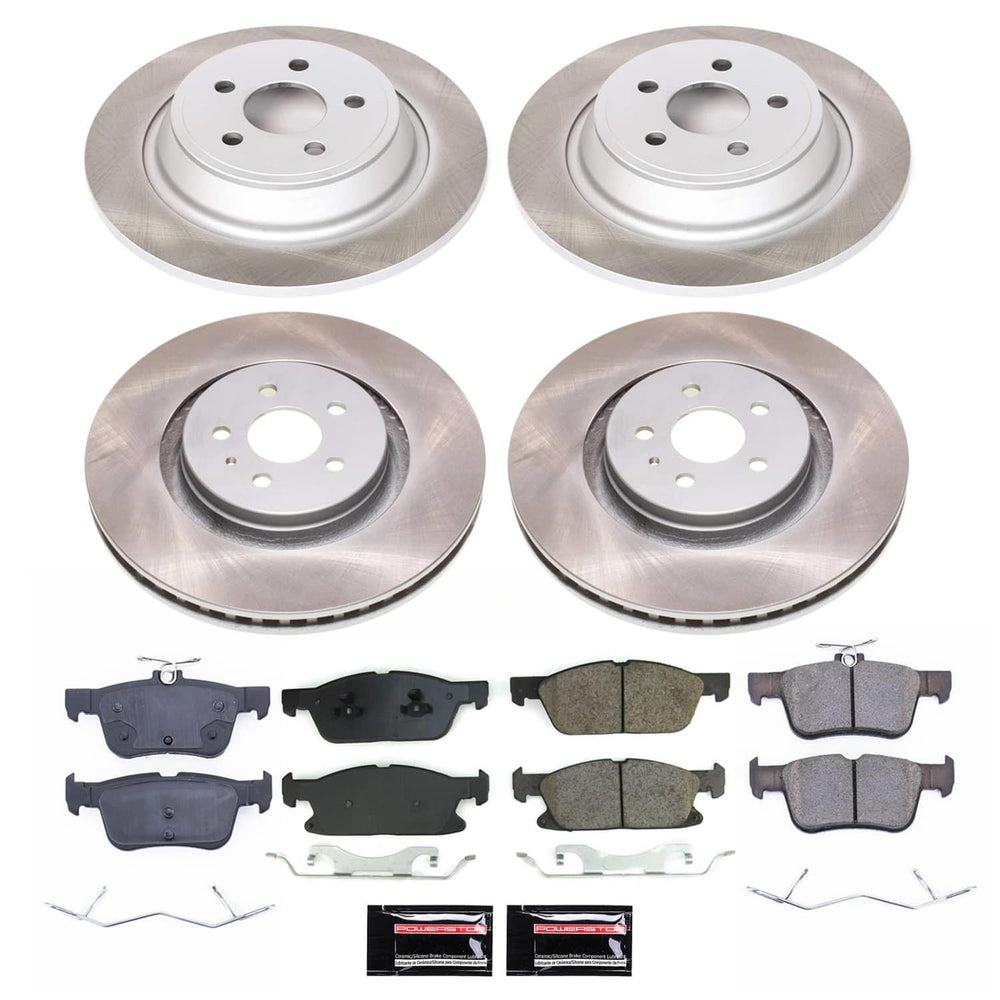 Power Stop 17-20 Lincoln MKZ Front and Rear Semi-Coated Rotor Kit