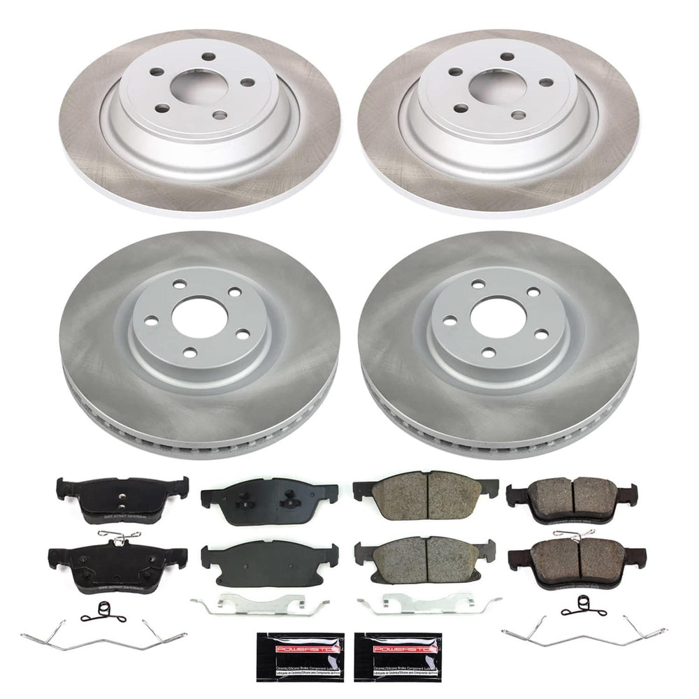 Power Stop 17-20 Lincoln Continental Front and Rear Semi-Coated Rotor Kit