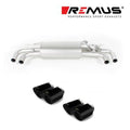 Remus 2017 BMW 5 Series G30/G31 Axle Back Exhaust w/Connection Tube/Black ChromeTail Pipe Set