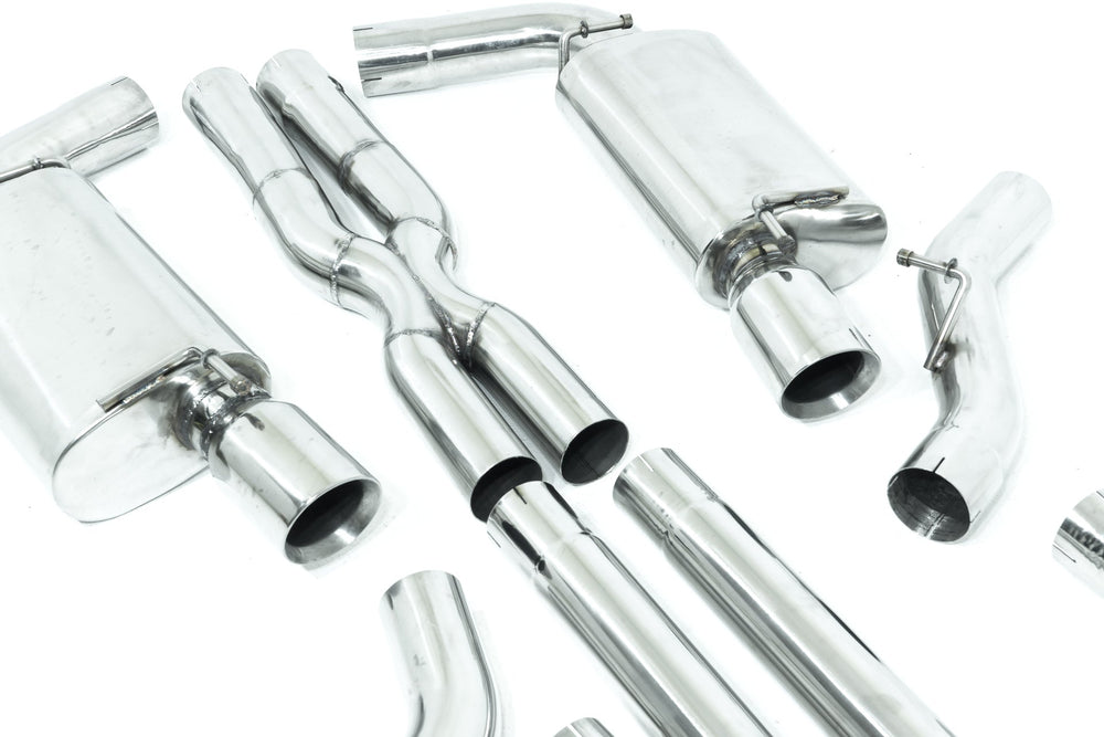 1517 MUSTANG GT TWIN 3IN SS AXLEBACK EXHAUST SYSTEM (ROUND REAR VAREX MUFFLERS