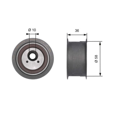 Gates Steel Smooth/Backside (58 mm x 10.1 mm x 36 mm) - Flanged