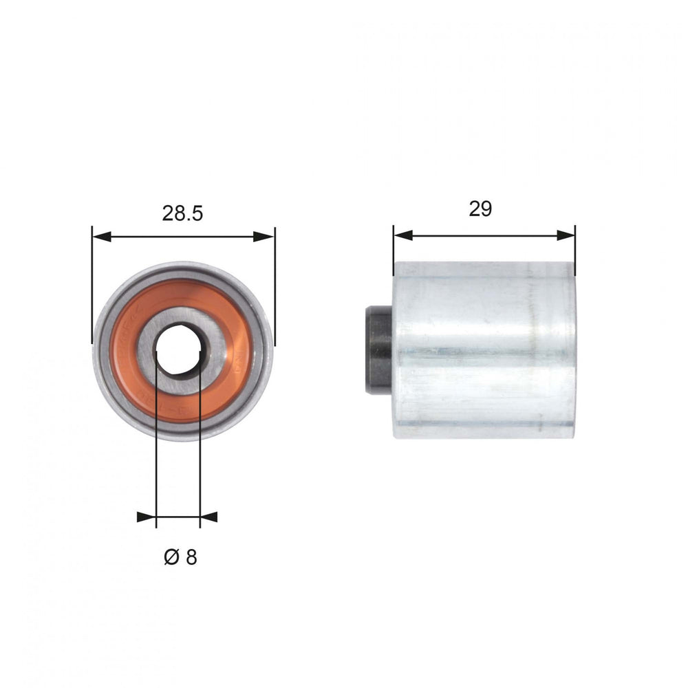 Gates Steel Smooth/Backside (28 mm x 9 mm x 29 mm)