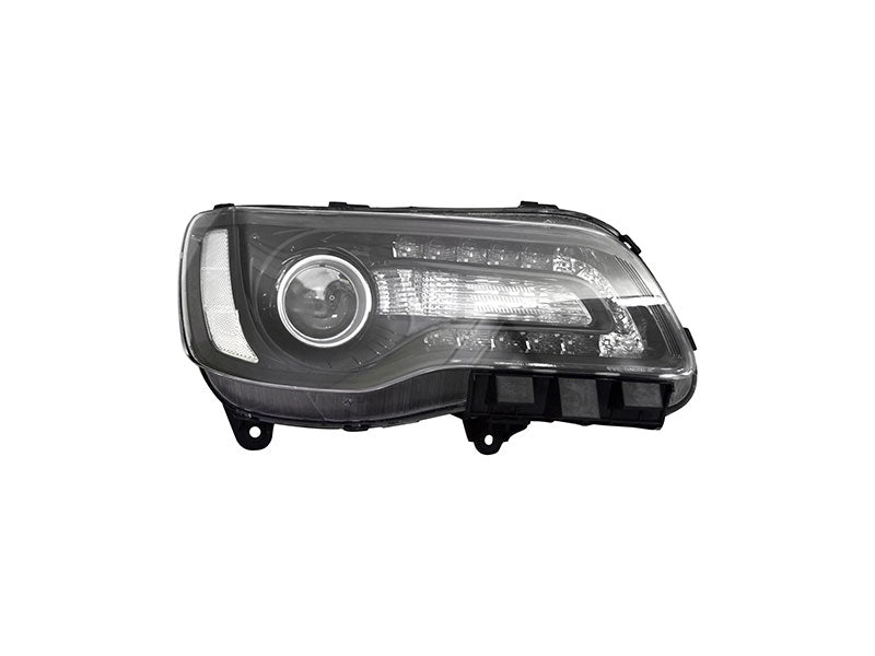 1820 CHRYSLER 300 HALOGEN HEADLIGHT ASSEMBLY W/LED DRL RIGHT BLACK BEZEL