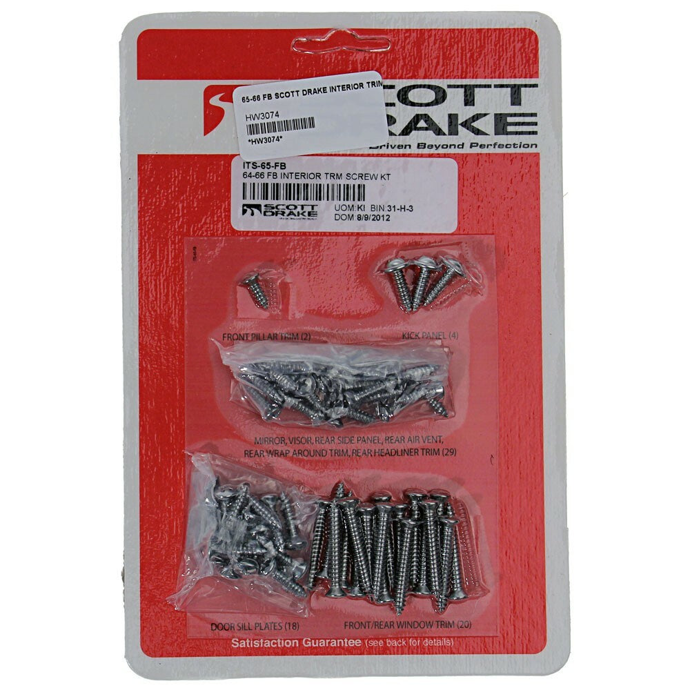 64-66 FB INTERIOR TRM SCREW KT