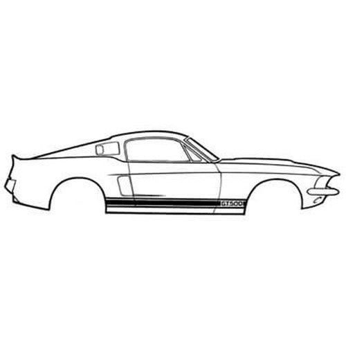 66-68 WHT SHELBY GT350 STRIPE