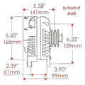 Chrysler Alternator 95A Double Field w/2V Pulley