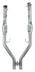 Exhaust H Pipe For Short Tube Headers Catted 2.5 in H-Pipe Hardware Incl Natural 409 Stainless Steel Pypes Exhaust