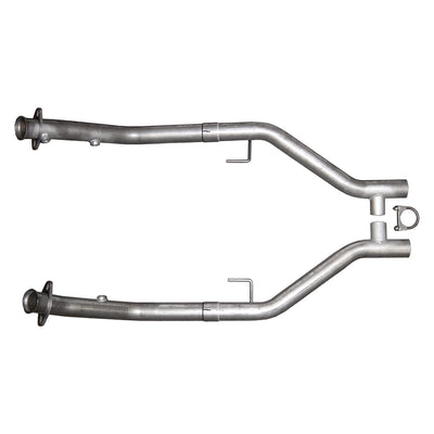Exhaust H Pipe For Short Tube Headers Catted 2.5 in H-Pipe Hardware Incl Natural 409 Stainless Steel Pypes Exhaust