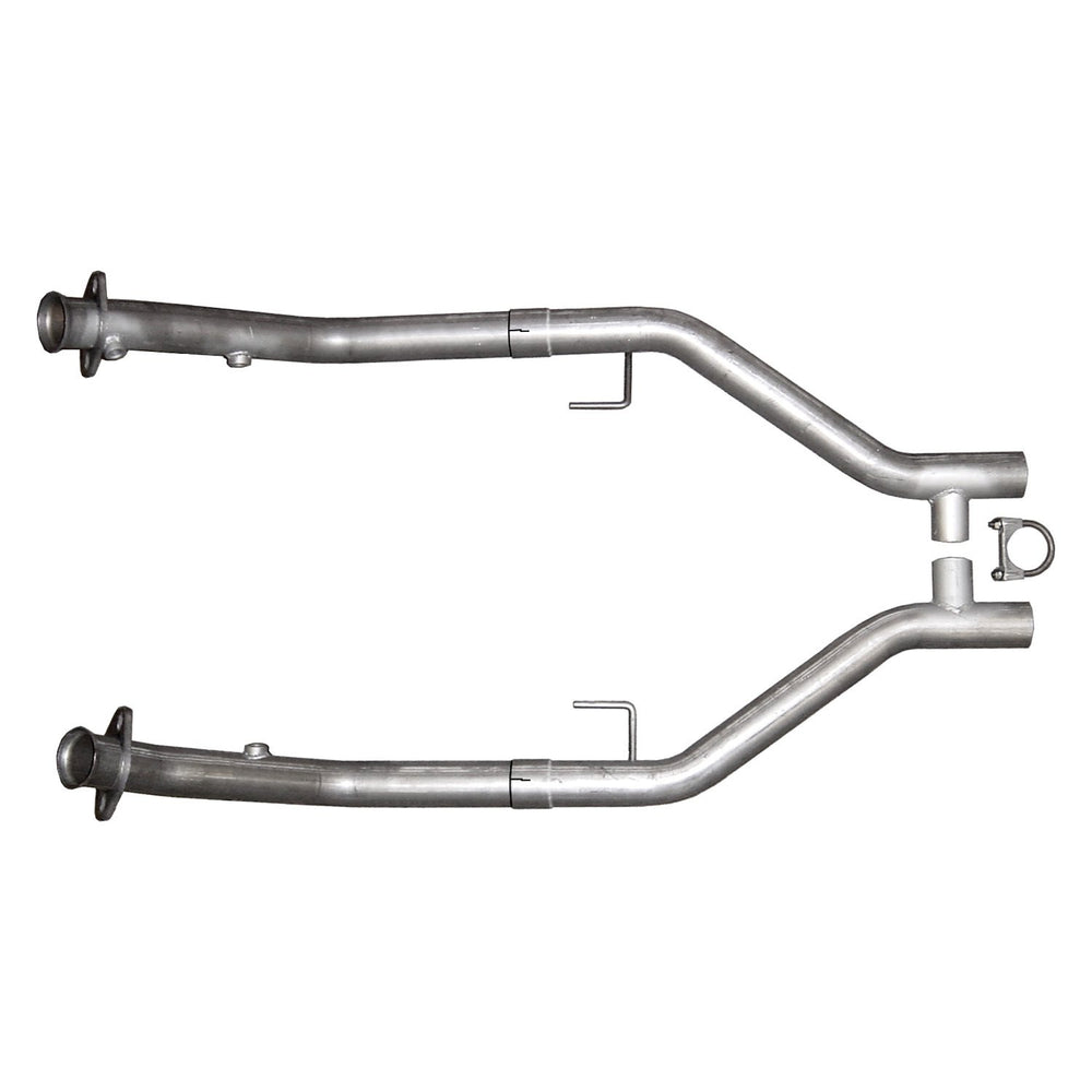 Exhaust H Pipe For Short Tube Headers Catted 2.5 in H-Pipe Hardware Incl Natural 409 Stainless Steel Pypes Exhaust