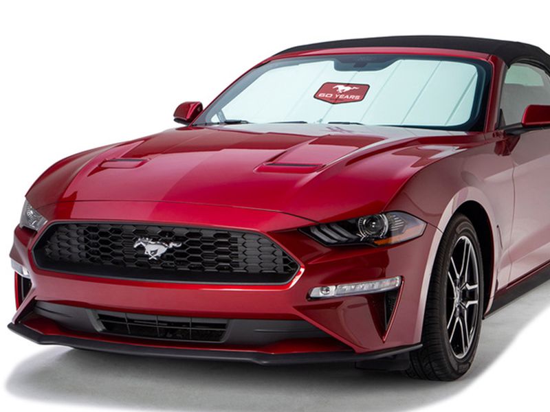 Covercraft 24 Ford Mustang Coupe Conv UVS100 Premier Series Sunscreen w Red Mustang 60 Yr Logo