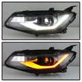 Spyder 16-18 Chevy Malibu LED Switch Sequential Signal Projector Headlights - Black