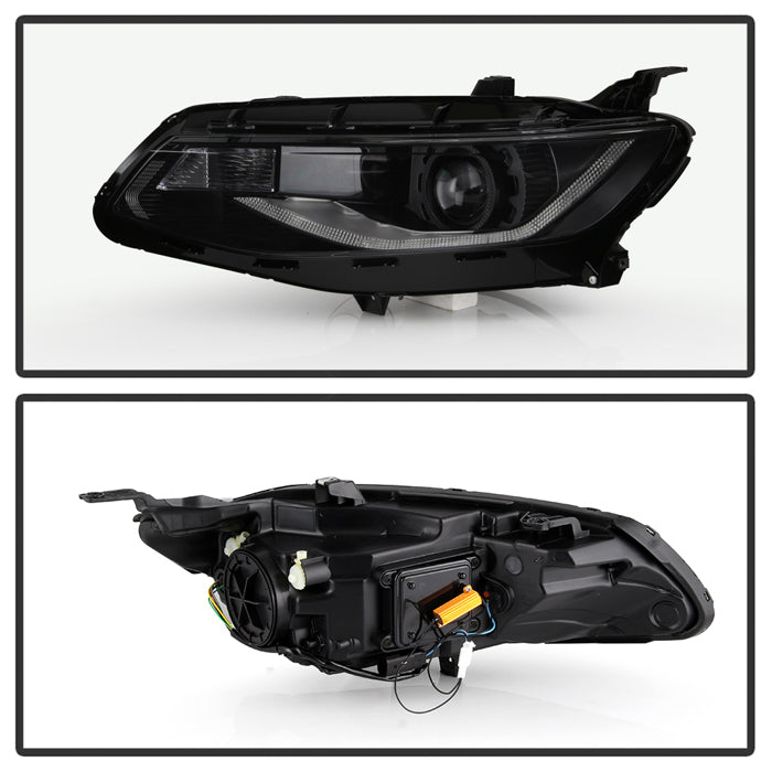 Spyder 16-18 Chevy Malibu LED Switch Sequential Signal Projector Headlights - Black