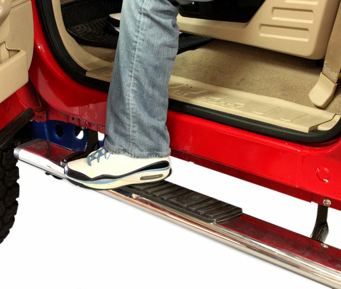24C TACOMA 4IN OE XTREME SIDE STEPS WITH MOUNTING BRACKETS KIT POLISHED STAINLE