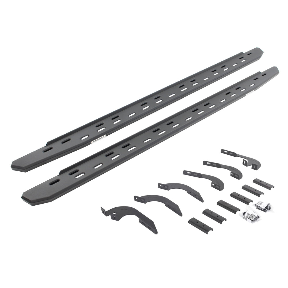 24C TACOMA RB30 SLIM LINE RUNNING BOARDS WITH MOUNTING BRACKET KIT TEXTURED BLA