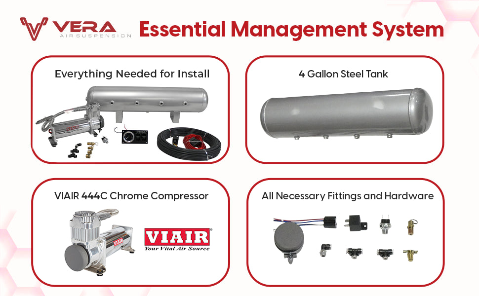 The Essential management system provides an entry level manual management with everything needed for a simple install and is easily upgradeable to VERA Evo VERA Evo Bluetooth or VERA Elite. Kit Includes: Dual pneumatic paddle switches with dual needle