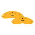Set Of 4 Caliper Covers Engraved Front And Rear MGP Yellow Finish Black Characters 2011-2011 Jeep Grand Cherokee MGP Caliper Covers