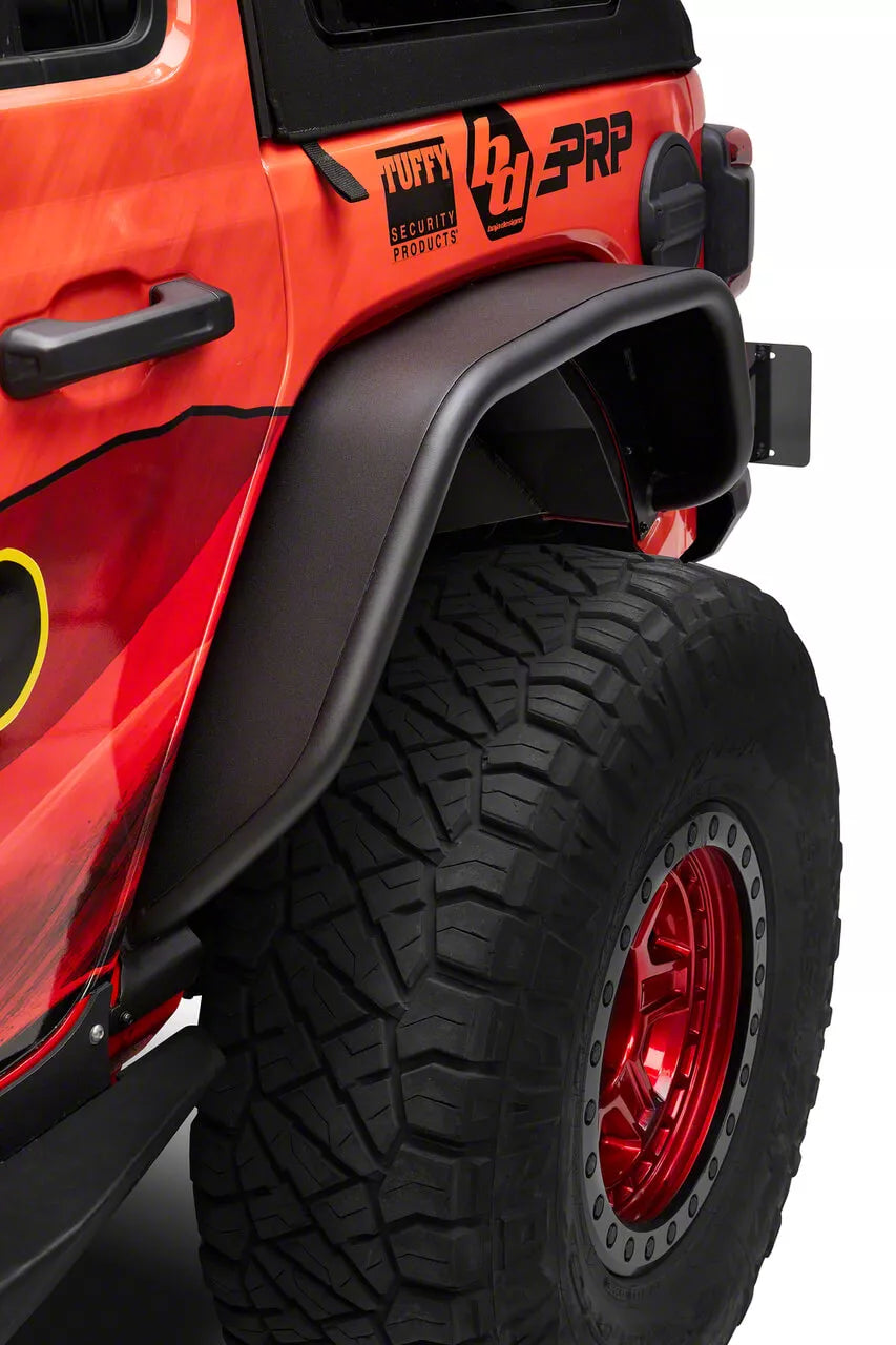 18C JEEP WRANGLER JL REAR FENDER FLARES; BLACK