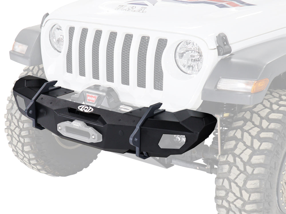 JK/JL/JT Black Ops Base Front Bumper (Driver and Passenger Shorty Wings) (Bare Steel)