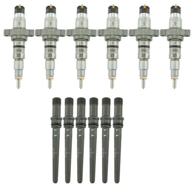 Industrial Injection 03-04 Cummins 5.9L Reman Stock Injector Pack w/Connecting Tubes - Set of 6