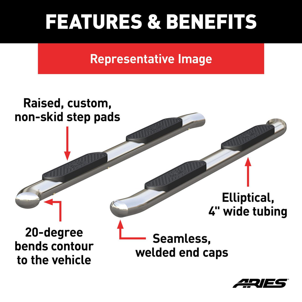 19C RAM 1500 CREW CAB 4IN OVAL POLISHED STAINLESS STEEL SIDE BARS