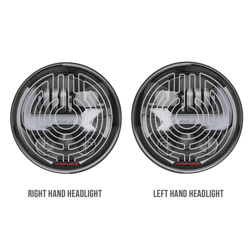 EVO J3 12V DOT LED HIGH/LOW BEAM HEATED HEADLIGHT W/BUILT IN TURN SIGNAL BLACK 2 LIGHT KIT (CANADA)