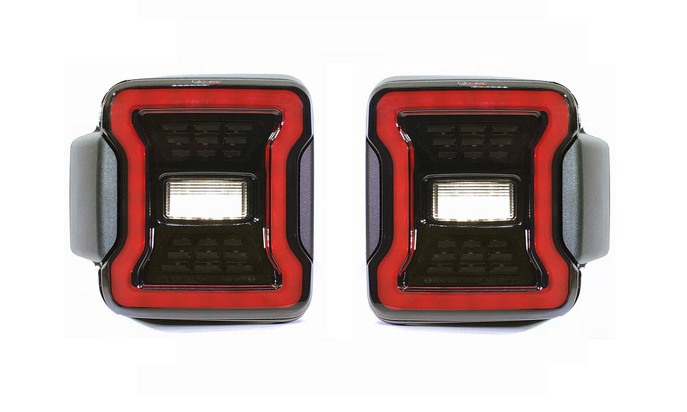~(6 lbs. 10X10X10)~ Jeep Wrangler JL Blackout LED Replacement Tail Lights Quake LED