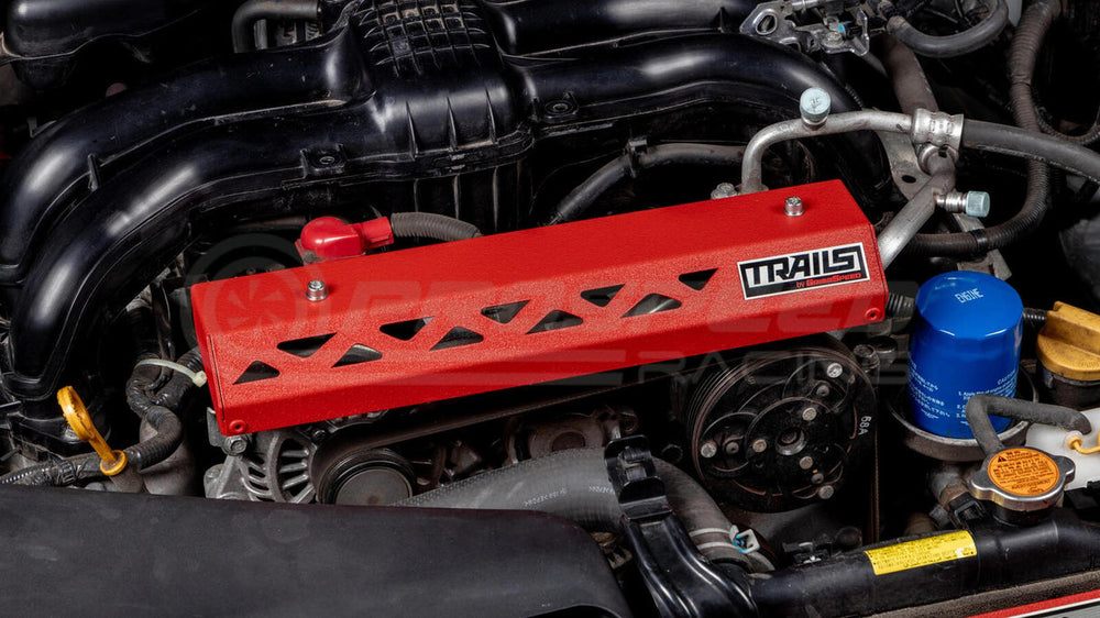 TRAILS by GrimmSpeed Pulley Cover RED - Subaru 13-17 Crosstrek