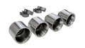 Four 5 Inch Polished Titanium Dual Wall Flat Cut Tips Fits Corsa Stock GTR Exhaust Only Titanium