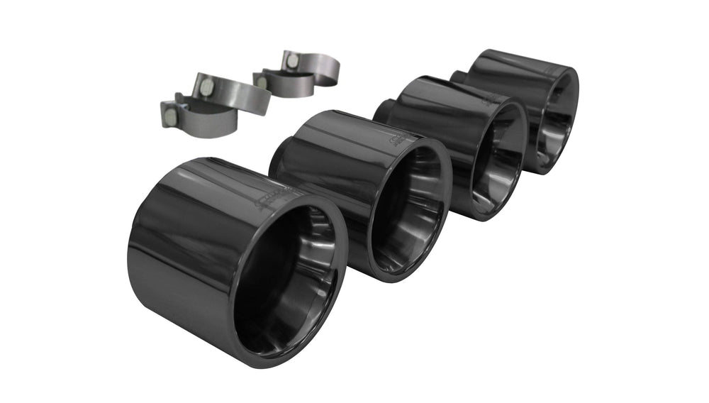 Four 5 Inch Polished Titanium Dual Wall Flat Cut Tips Fits Corsa Stock GTR Exhaust Only Titanium
