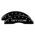 SET OF 4 CALIPER COVERS ENGRAVED FRONT/REAR GT/CS SILVER CHARACTERS BLACK POWD