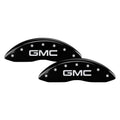 SET OF 4 CALIPER COVERS ENGRAVED FRONT/REAR GMC SILVER CHARACTERS BLACK POWDER