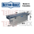 70IN CROSSOVER SINGLE LID DEEP TRUCK TOOL BOX