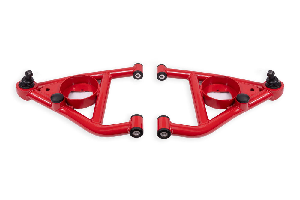 BMR 68-74 Chevrolet Nova w/ Bump Stops Lower A-Arms w/ STD. Ball Joint (Delrin) - Red