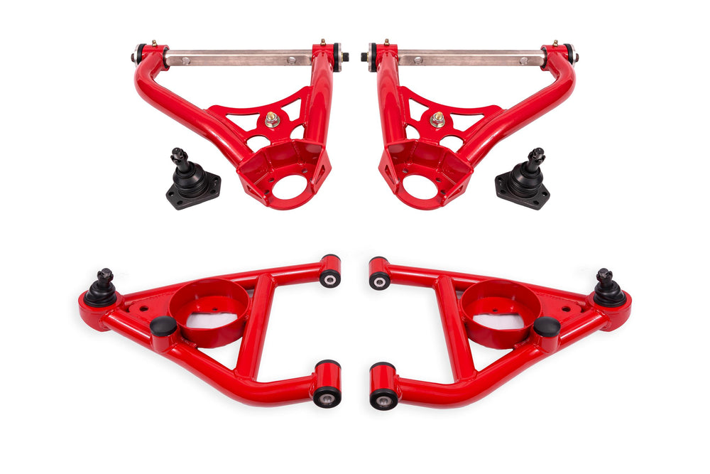 BMR 68-74 Chevrolet Nova Non-Adj. Upper A-Arms w/ STD. Ball Joint (Delrin) - Red