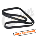 Accessory Drive Belt for Various Jeep TJ, YJ, XJ Models w/ A/C, 91 Inch Long, 6 Ribs Crown Automotive