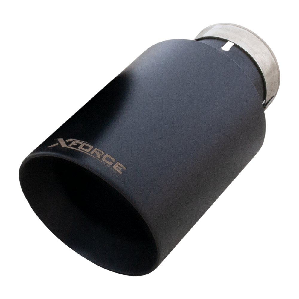2122 BRONCO MATTE BLACK ROUND ANGLE CUT TIP 3IN