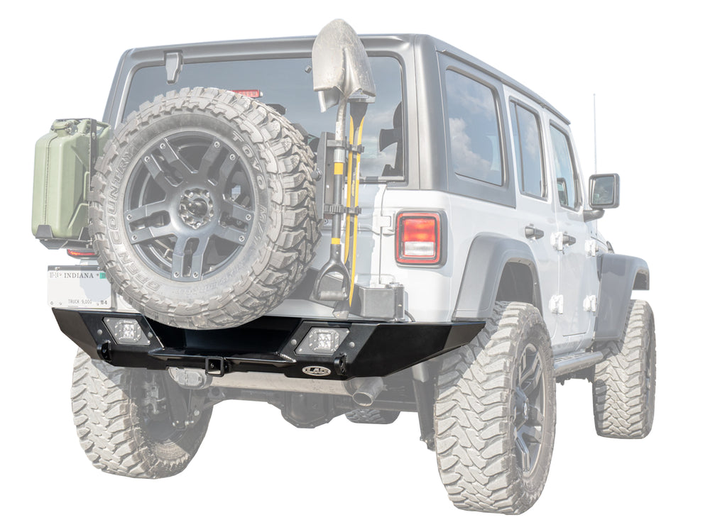JL Destroyer Full Width Rear Bumper w / Tire Carrier (Black Powder Coated) (box 1)