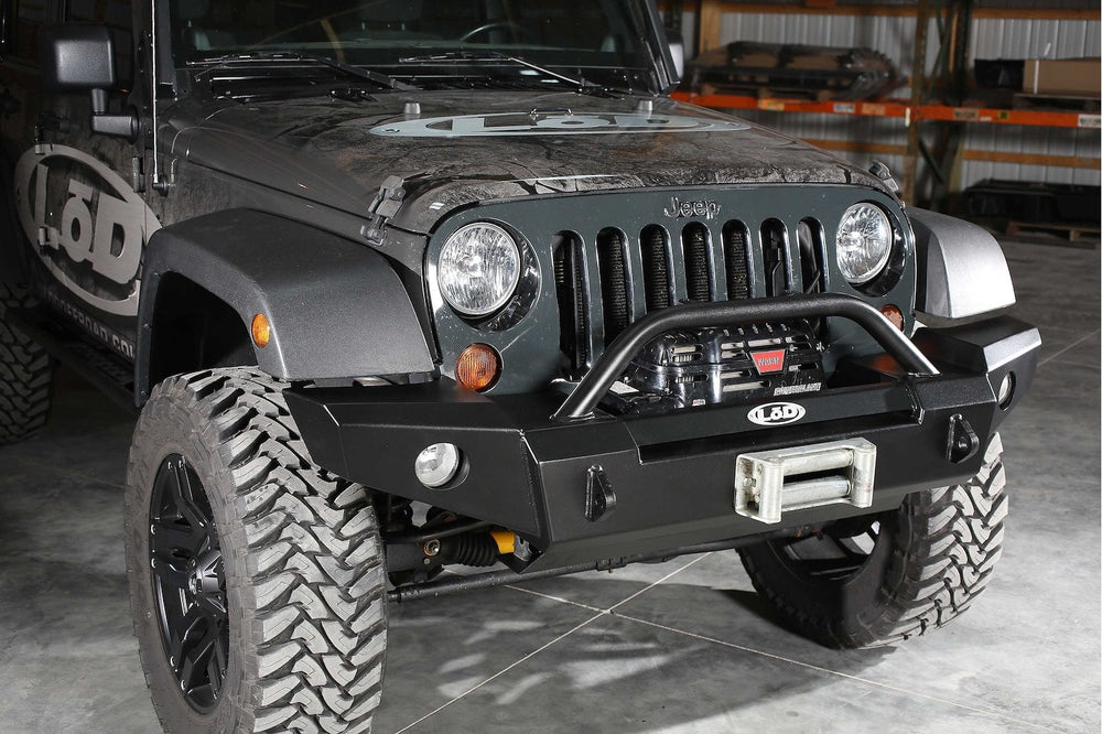 ~(120 lbs. 75X20X15)~ Signature Series Full Width Front Bumper w / Bull Bar Tube Guard