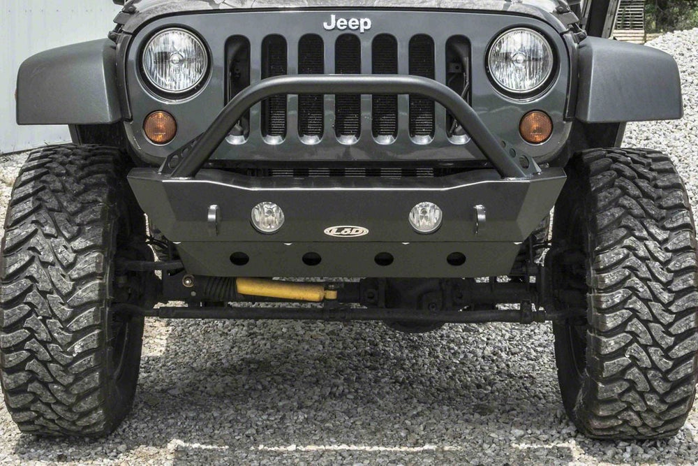 LOD Offroad JK Destroyer Shorty Front Bumper NO GUARD (Black Powder Coated) - JFB0701